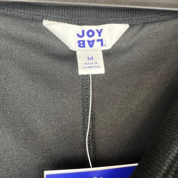 NWT JoyLab Black Velvet Velour Slouchy Pullover Sweatshirt Size Medium Lounge - Picture 6 of 7